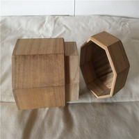 Boîte en bois octogonale tubulaire avec couvercle, conteneur de rangement cylindrique, pot hexagonal, boîte à capsules en bois pour le thé, le café, les épices, l'emballage