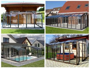 شرفة زجاجية فاخرة مقاومة للماء ، غرفة شمسية للحماية من الشمس مع ألومنيوم للفيلا - Product Image 6