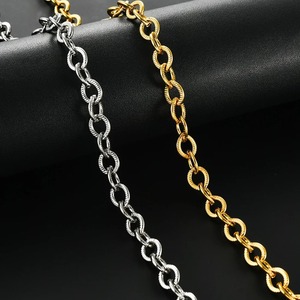 Collar de Acero Inoxidable con Diseño de Gota de Agua en Relieve, Ancho de 10 mm, Cadena de Eslabones Tipo Rolo, Estilo Punk, para Mujeres y Hombres, Regalos de Joyería - Product Image 3