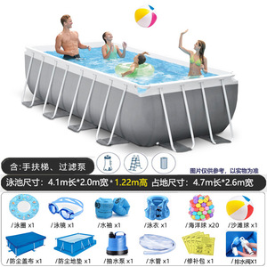 <span class=keywords><strong>Piscine</strong></span> familiale hors sol rectangulaire à structure métallique, modèle 2026, en promotion - Product Image 6
