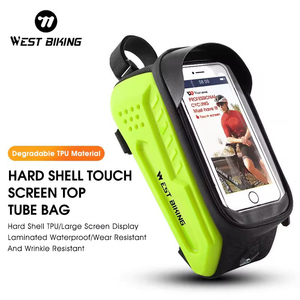 Sac de cadre de vélo WEST BIKING grande capacité, stable, étanche, pour tube supérieur avant, avec support de téléphone tactile pour vélo et moto - Product Image 1
