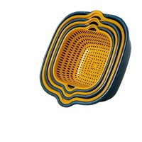 Groothandel 6-in-1 plastic vergiet, zeef, groente- en fruitvergiet, afwasmandje, reinigingsmandje, gootsteenwasbak voor de keuken