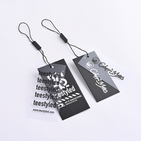Étiquettes suspendues personnalisées avec logo imprimé, étiquettes de luxe avec cordon, étiquettes transparentes en PVC givré pour vêtements