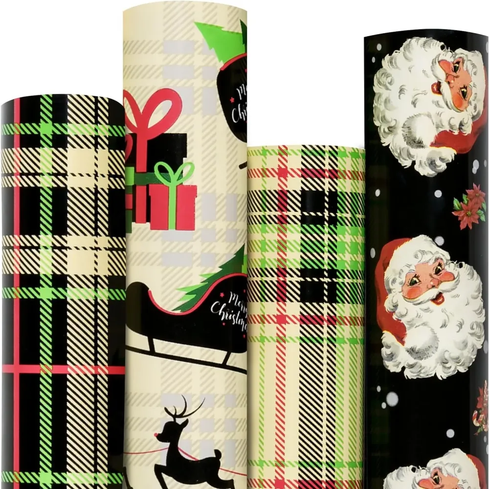 Personalizar projetos festivos Natal Gift Embrulho Papel Rolo para Embalagem Gift Wrap