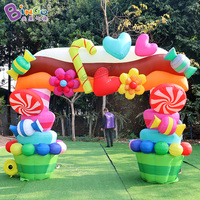 Arche gonflable personnalisée à LED, décoration d'entrée, accessoires publicitaires, arche gonflable en forme de bonbon pour les événements de mariage, décoration de fête