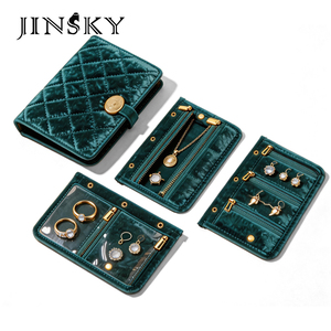 Bolsa de Joyería Portátil de Terciopelo, Bolsa de Almacenamiento de Joyería Antiarañazos para Viaje, Bolsa Plegable con Compartimentos para Aretes, Anillos y Collares - Product Image 3