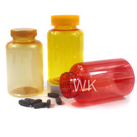 Vente en gros de médicament de luxe Bouteille de vitamine en capsule Bouteille de supplément PET Bouteille de médicament en plastique vide avec bouchon