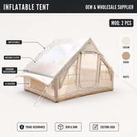 Tente Gonflable Automatique Haoyu 63 m² Style Classique en Tissu Oxford, Tente de Camping Quatre Saisons Imperméable 3000mm+