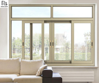 Fenêtre coulissante horizontale en alliage d'aluminium, double vitrage, 3 rails, insonorisée, résistante à la corrosion, design moderne, pour sous-sol et villa