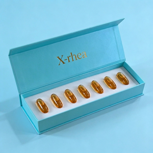 Emballage personnalisé en forme de capsule, boîte de style livre avec fermeture magnétique, logo estampé à chaud et insert en mousse pour produits pharmaceutiques - Product Image 1