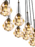 Lámpara Colgante Lineal Minimalista XZ, LED Moderna de Latón Negro, Lámpara de Techo para Isla de Cocina, Comedor, Oficina, Bar