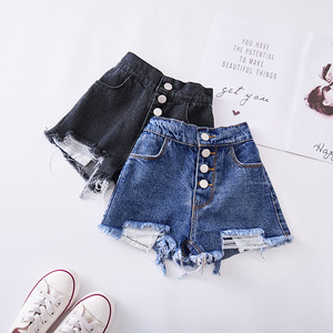 Shorts de Mezclilla de Cintura Alta para Niñas, Moda 2019, Alta Calidad, Venta al Por Mayor - Product Image 1