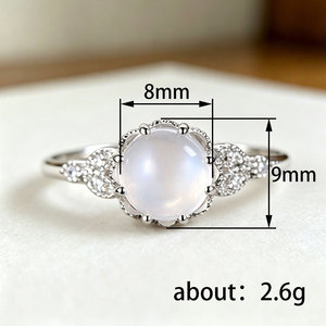 Anello con Zircone Stile Petalo di Luna per Donne, Elegante Gioiello Estivo alla Moda - Product Image 5