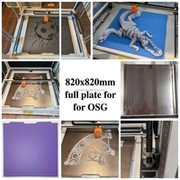 ELEGOO OrangeStorm Giga 820x820mm Pelat Cetak PEI Bertekstur Emas Satu Bagian Baja Pegas Dua Sisi untuk Printer 3D