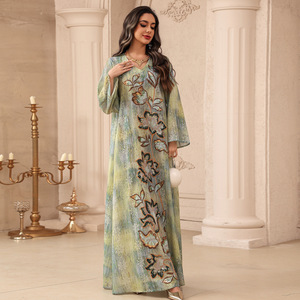 Abayas de luxe de Dubaï, <span class=keywords><strong>Djellaba</strong></span> de l'Aïd, Robe longue à sequins et fleurs pour femmes musulmanes, Kaftan turc, Caftan marocain, Jalabiya pour <span class=keywords><strong>femme</strong></span> - Product Image 1