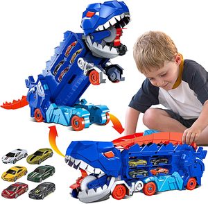 Dinosauro carrier truck per bambini dinosauro <span class=keywords><strong>auto</strong></span> trasporto <span class=keywords><strong>camion</strong></span> dinosauro pista giocattoli - Product Image 1