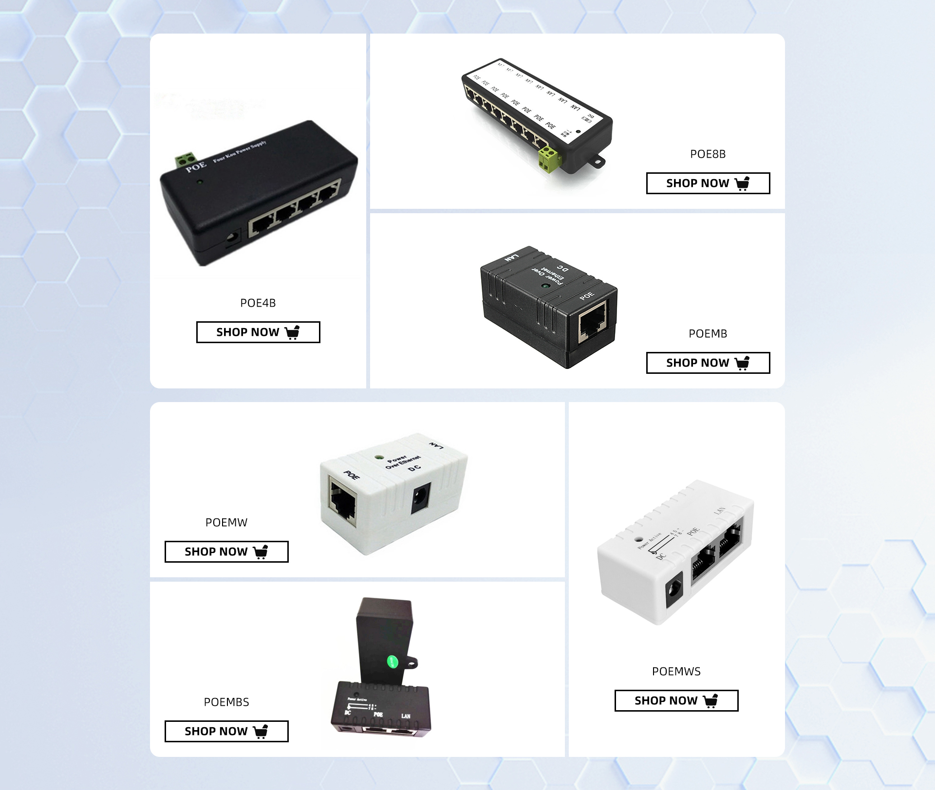 Estol 10M/100M/1000M无源千兆端口POE适配器以太网供电分路器壁挂式连接器PoE注入器模块| Alibaba.com