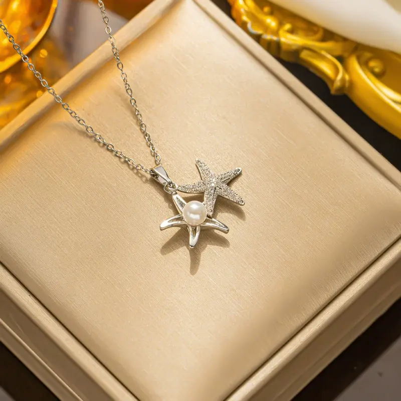 เงินสร้อยคอปลาดาวมุก