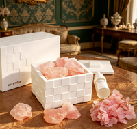 Ensemble diffuseur d'arômes Ascendia Luxury Crystal Salt, sel de l'Himalaya naturel, écologique, carré, huile essentielle, parfum d'intérieur, coffret cadeau