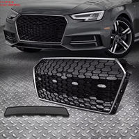 Calandre avant de remplacement style RS4 avec cadre argenté et maille noire pour Audi A4 B9 2017 2018 2019, pièce auto de rechange pour mise à niveau