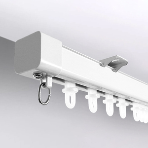 Rail de <span class=keywords><strong>rideau</strong></span> simple réglable en alliage d'aluminium blanc, fixation manuelle au <span class=keywords><strong>plafond</strong></span> pour bureau ou salon, en métal - Product Image 3