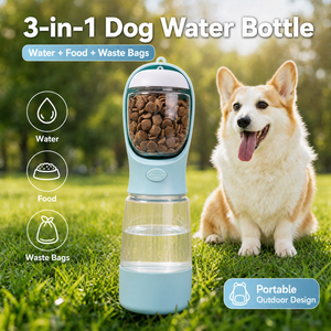 Bottiglia d'Acqua e Ciotola per Cibo 3-in-1 Portatile per Cani, Ciotola da Viaggio Antigoccia per <span class=keywords><strong>Bulldog</strong></span> Francesi e Cani di Taglia Media - Product Image 3