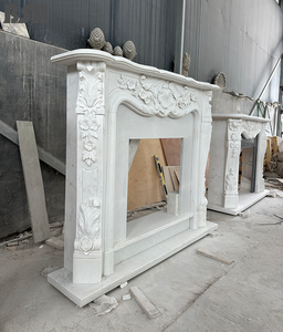 เตาผิงหินอ่อนแกะสลักด้วยมือแบบอิสระรอบๆหิ้งหินคุณภาพสูงสำหรับห้องนั่งเล่นและโรงแรม - Product Image 3