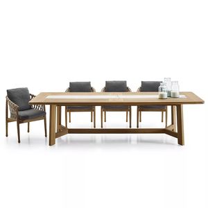 Bộ Bàn Ăn Ngoài Trời Sang Trọng 6 8 10 12 Chỗ Ngồi Bằng Đá Cẩm Thạch Hàng Đầu Sân Vườn Dubai Màu Trắng Ý Tự Nhiên Tự Nhiên Hàn Quốc - Product Image 5