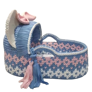 Étoile Poly couleur bricolage tissé à la main berceau nouveau-né sommeil sain universel crochet berceau <span class=keywords><strong>panier</strong></span> de <span class=keywords><strong>rangement</strong></span> <span class=keywords><strong>panier</strong></span> - Product Image 3