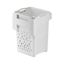 Panier à linge ARTSTEEL en plastique PP blanc, design inclinable, écologique, durable, moderne, accès facile, organiseur de vêtements sales