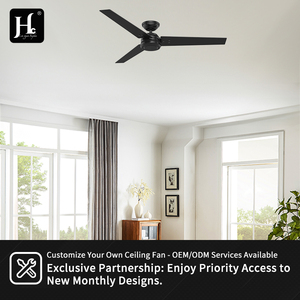 Gesheng Retro Indoor 52-Inch Black High-Speed DC <b>Ceiling</b> Fan with 5 Metal Blades, Ventilation Function and <b>Remote</b> <b>Control</b> - Product Image 5