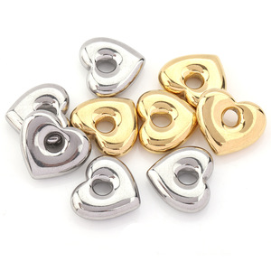 Heart-Shaped Stainless Steel Pendant Gold Plated For Jewelry Making DIY <b>Bracelet</b> Necklace Spacer Bead Material - Product Image 1