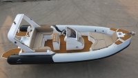 Bateau pneumatique semi-rigide (RIB) de haute qualité de 7 m en fibre de verre et aluminium - Tubes fiables en PVC ou Hypalon - Pour la pêche et les sports nautiques