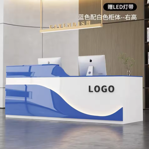 Mostrador de Recepción Blanco de Lujo, Diseño de Mostrador de Oficina, Mostrador de Recepción de Oficina de Lujo, Mesa de Recepción de Oficina - Product Image 2