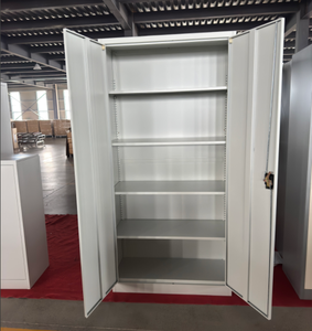 Armoire de classement moderne en acier gris H1850*W900*D400MM réglable avec serrure à clé pour bureau, atelier et stockage scolaire - Product Image 1