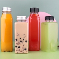 250ml forme de corps unique carré rond pour jus boisson eau boisson tasse vide jetable clair Pet bouteilles en plastique avec bouchon