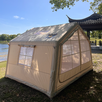 Tente de camping multi-personnes imperméable, maison gonflable, grande tente d'air, tente de camping gonflable de luxe avec trou pour poêle
