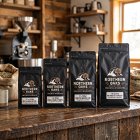 Sacs d'emballage pour grains de café AT PACK Coffee Roaster 12oz 2LB 5LB, écologiques, en kraft, à fond plat, avec valve et fermeture éclair