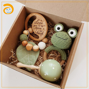 Juguete de madera Montessori para dentición, juguete de ganchillo para bebé, muñeco <span class=keywords><strong>mordedor</strong></span>, juego de regalo para comer, venta al por mayor - Product Image 3