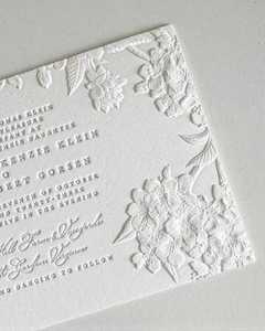 <b>Gold</b> Stamping Embossed Eco-Friendly 3D Cotton Paper Wedding Invitation <b>Cards</b> Elegant Floral Deboss Luxury Bridal Party Invites - Product Image 4