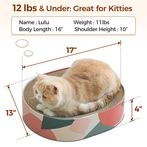 Rascadores para Gatos de Cartón Corrugado Ovalados de Primera Calidad al por Mayor OEM, Rascador Redondo para Gatos - Product Image 3