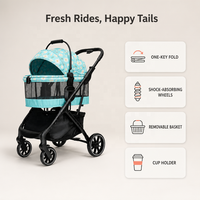 Poussette pour animaux USMILEPET, porte-animaux détachable, pliage en un clic, 2 en 1, siège auto détachable, poussette pour chien