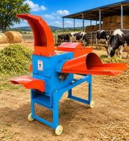 Machine à couper le foin multifonctionnelle avec roues, pétrin à foin sec et humide et broyeur de paille pour bovins et ovins