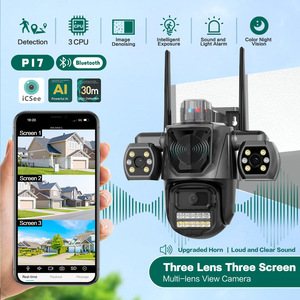 Cámara PTZ WiFi ICSEE de 9MP con Triple Lente, Sistema de Seguridad para Exteriores, Visión Nocturna 1080P, Intercomunicador de Voz, Compatible con Tarjeta de Memoria - Product Image 5