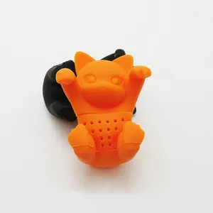 Black Grey Pet Cat Tea Infuser Food Grade Silicone Rubber Purrtea Animal Dog Tea Filter Tea Strainer