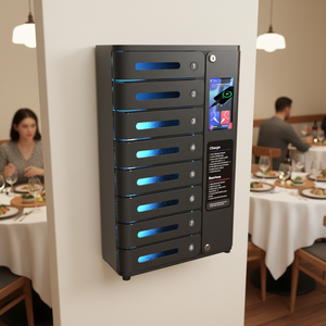 Caja de Seguridad para Teléfonos Móviles con 8 Compartimentos, Construcción Duradera, Estación de Carga Premium <span class=keywords><strong>MIA</strong></span> de 8 Compartimentos para Cafeterías, Bares y Spas - Product Image 1