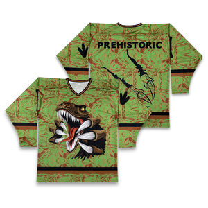 Maillot de hockey sur glace unisexe personnalisé, imprimé, à séchage rapide, respirant, confortable, en spandex/coton, de haute qualité, OEM, pour le sport en plein air - Product Image 1