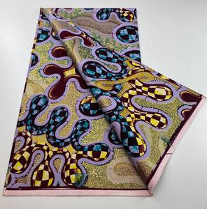 JS thực sự lớn siêu cho vải sáp Hà Lan 6 yards pagne hollandais quần áo dệt Organza hào nhoáng in sáp JS vải dệt - Product Image 1