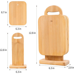 Set di Taglieri da Cucina in Bambù con Supporti, Taglieri Multifunzionali per Servizio Alimentare con Logo Personalizzabile - Product Image 2