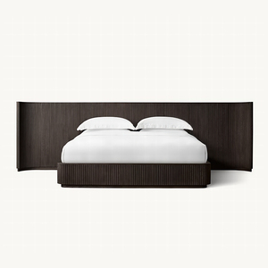 Byron Luxury Wooden <strong>King</strong> Size <strong>Bed</strong> Frame With Oversized Headboard Extended Shelter <strong>Bed</strong> &amp; RH Mansion Style Bedroom Furniture - Product Image 6